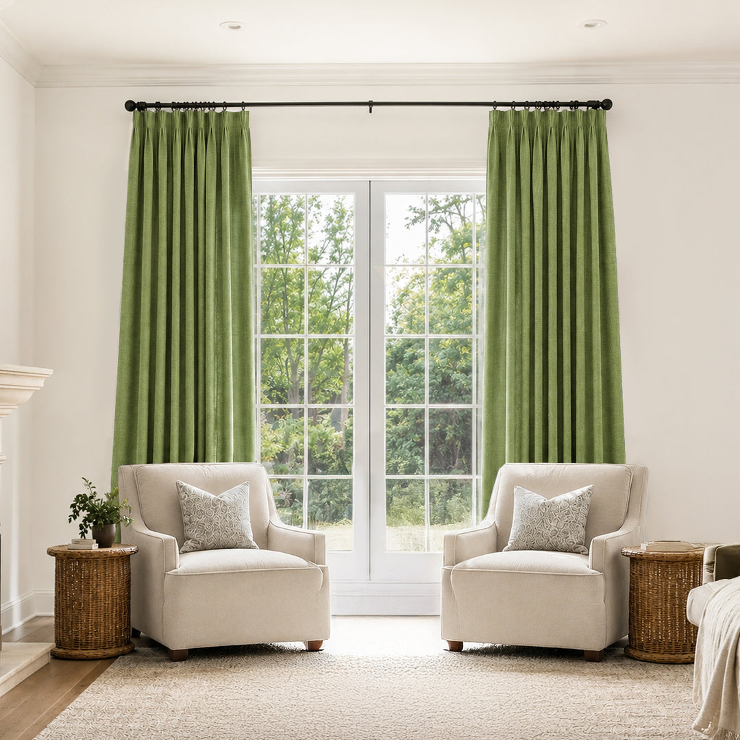 Bella Cotton Blend Curtains & Drapes Pleated