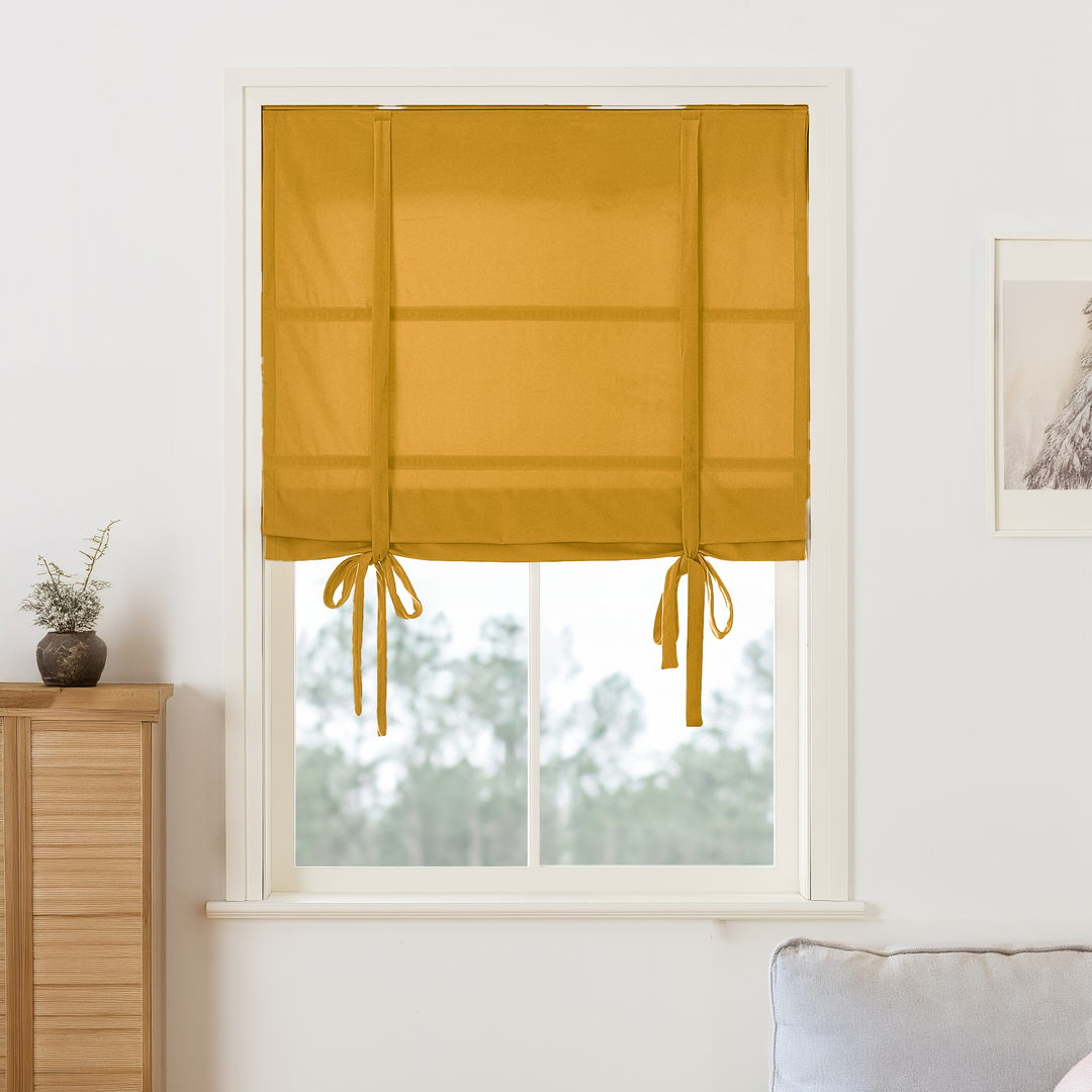 Maillard Velvet Roman Shades & Blinds | Tie