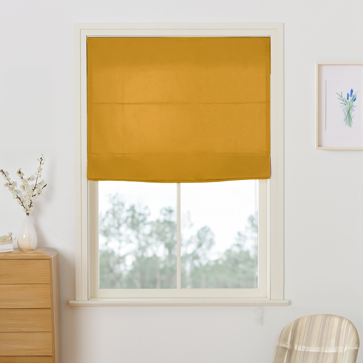 Maillard Velvet Roman Shades & Blinds | Flat Fold