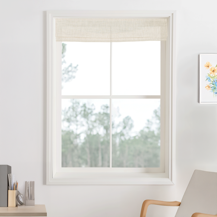 Lily Linen Flame Retardant Roman Shades & Blinds | Flat Fold