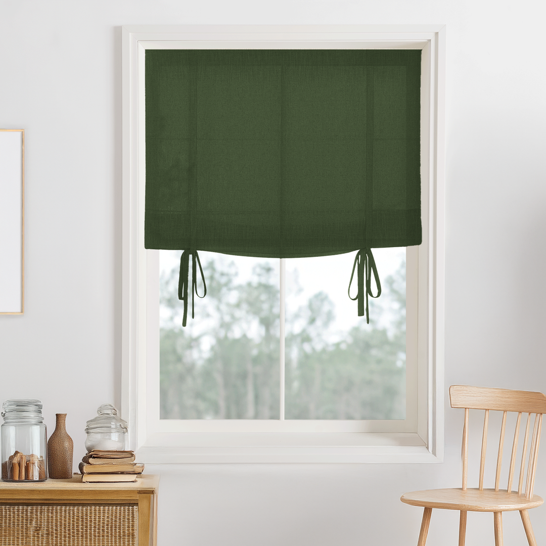 Bella Cotton Roman Shades & Blinds | Tie