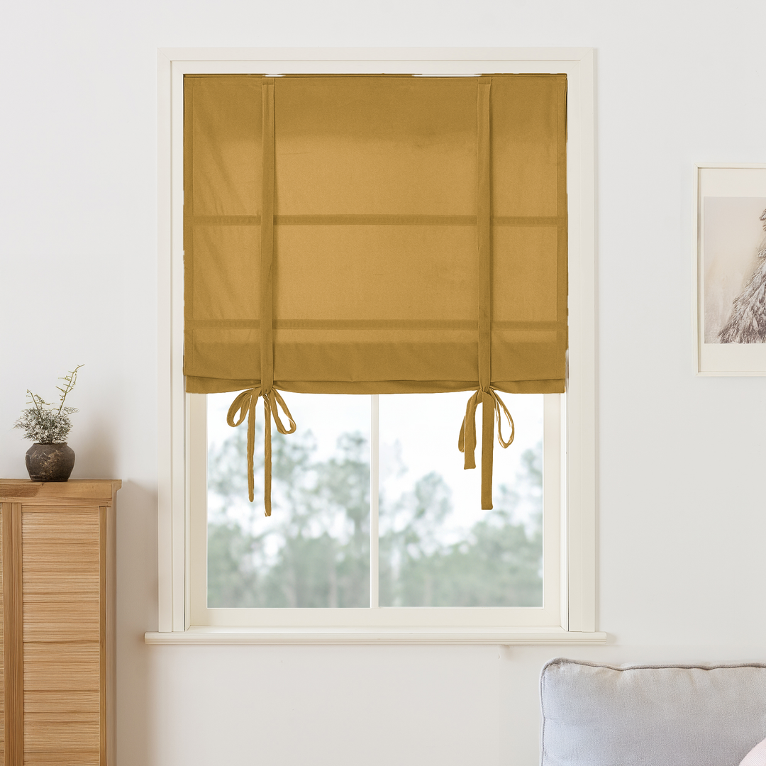 Maillard Velvet Roman Shades & Blinds | Tie