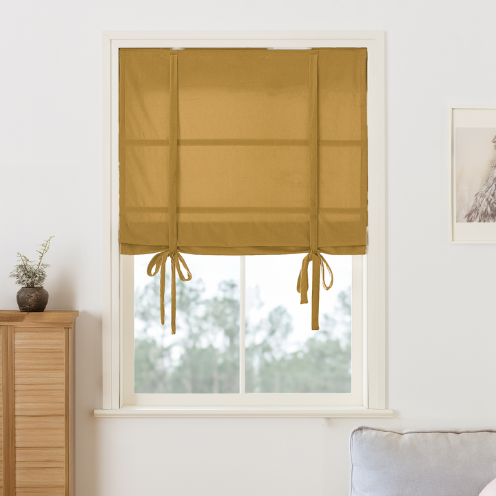 Maillard Velvet Roman Shades & Blinds | Tie