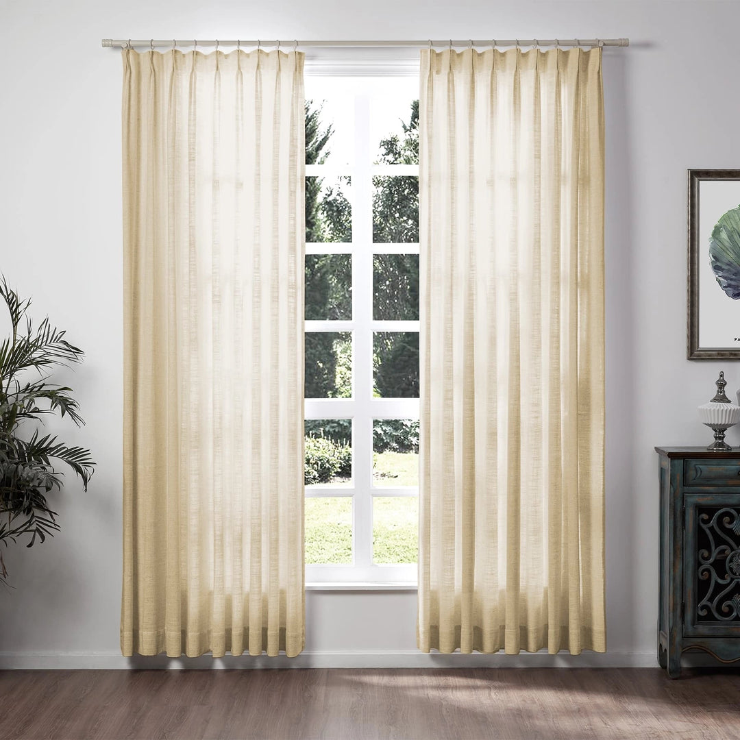 Lily Linen Curtains & Drapes Pleated