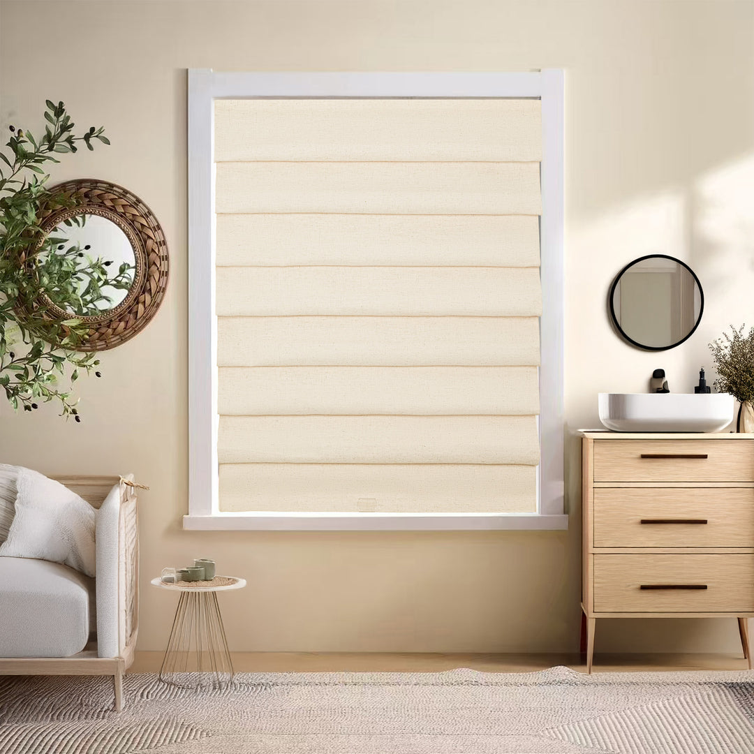 Lily Linen Roman Shades & Blinds | Soft Fold