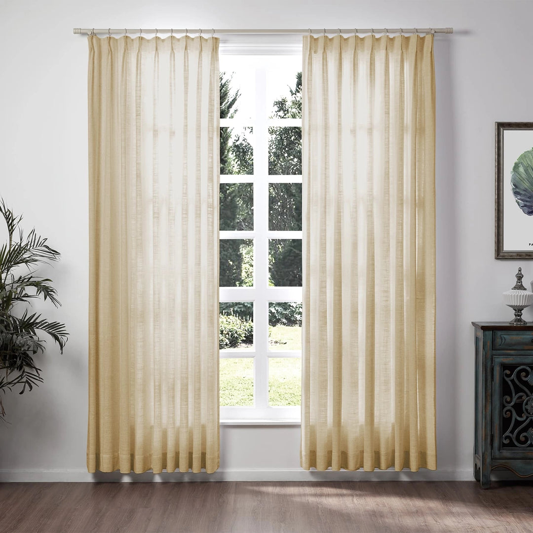 Lily Linen Curtains & Drapes Pleated