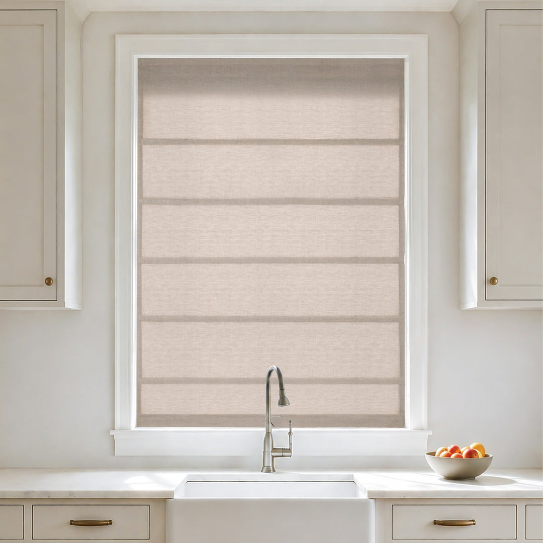 Meadow 100% European Linen Sheer Roman Shades & Blinds