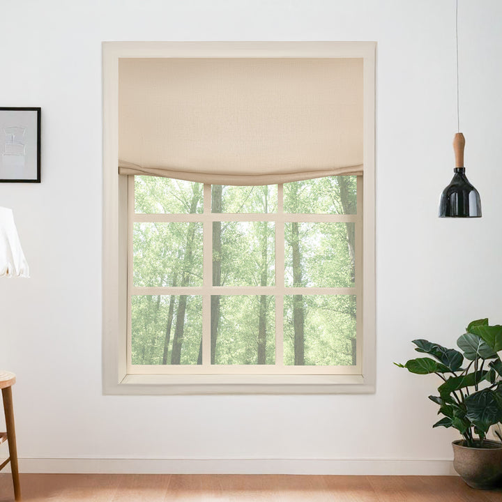 Belgian Flax Linen No-Drill Roman Shades & Blinds | Fold