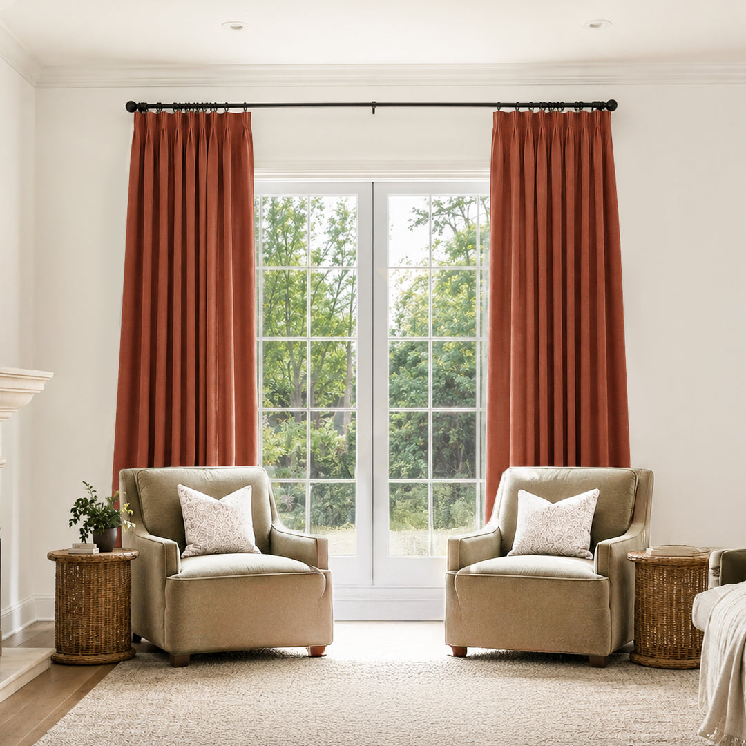 Bella Cotton Blend Curtains & Drapes Pleated