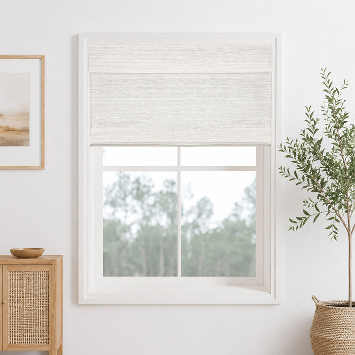 Ramie Woven Bamboo Blinds & Shades | Beige White