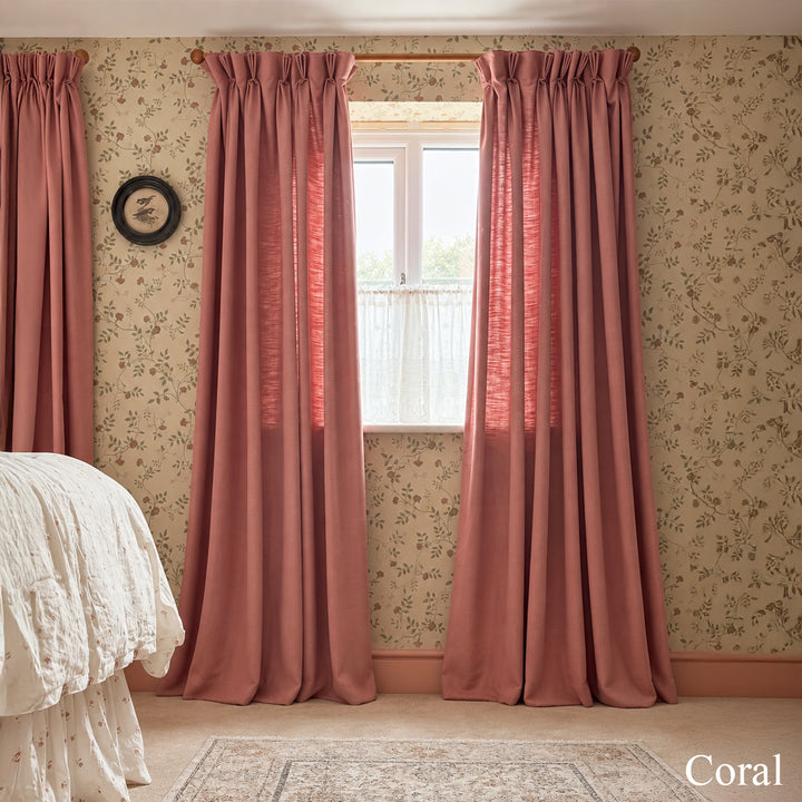 Bella Cotton Blend Curtains & Drapes Pleated