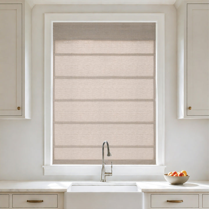 Meadow 100% European Linen Sheer Roman Shades & Blinds | Top Down Bottom Up