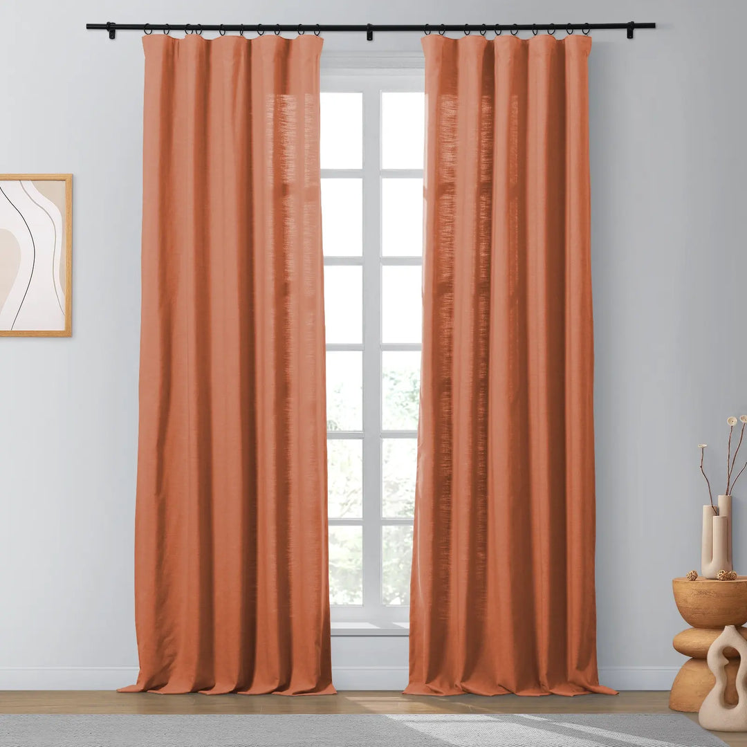 Bella Cotton Blend Curtains & Drapes Pleated