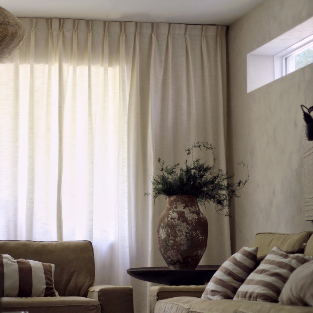 Jenna Linen Curtains & Drapes Pleated