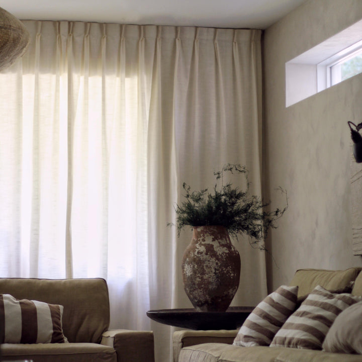 Jenna Linen Curtains & Drapes Pleated