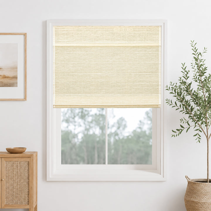Ramie Woven Bamboo Blinds & Shades Top Down Bottom Up | Cream