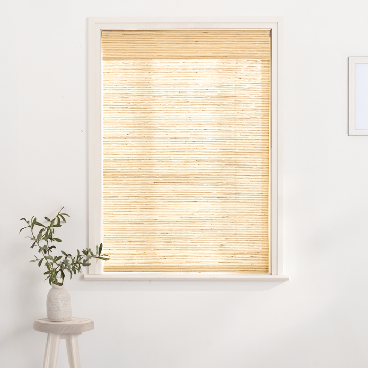 Ramie Woven Bamboo No-Drill Blinds & Shades | Beige Brown