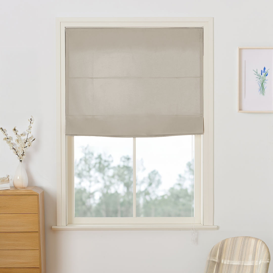 Maillard Velvet Roman Shades & Blinds | Flat Fold
