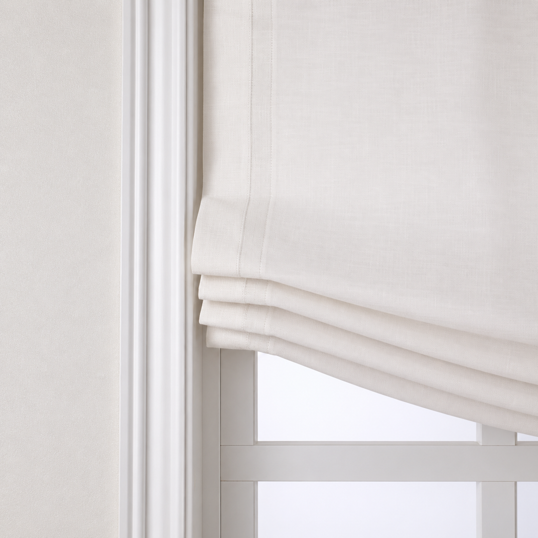 Meadow Linen Roman Shades & Blinds | Relaxed