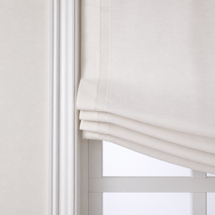 Meadow Linen Roman Shades & Blinds | Relaxed