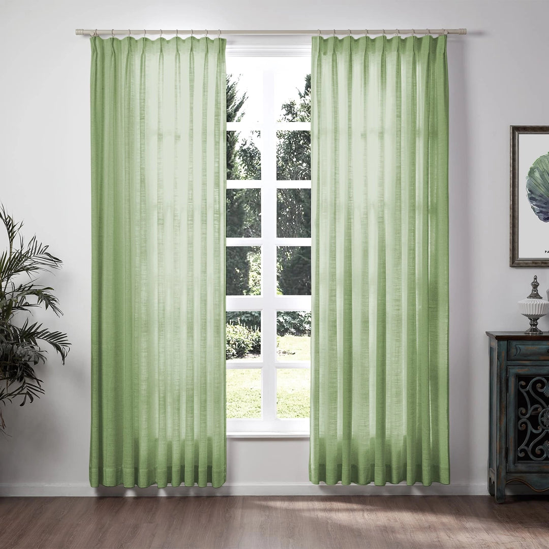 Lily Linen Curtains & Drapes Pleated