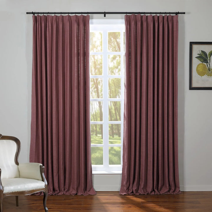 Kelly Flax Linen Curtains & Drapes Pleated