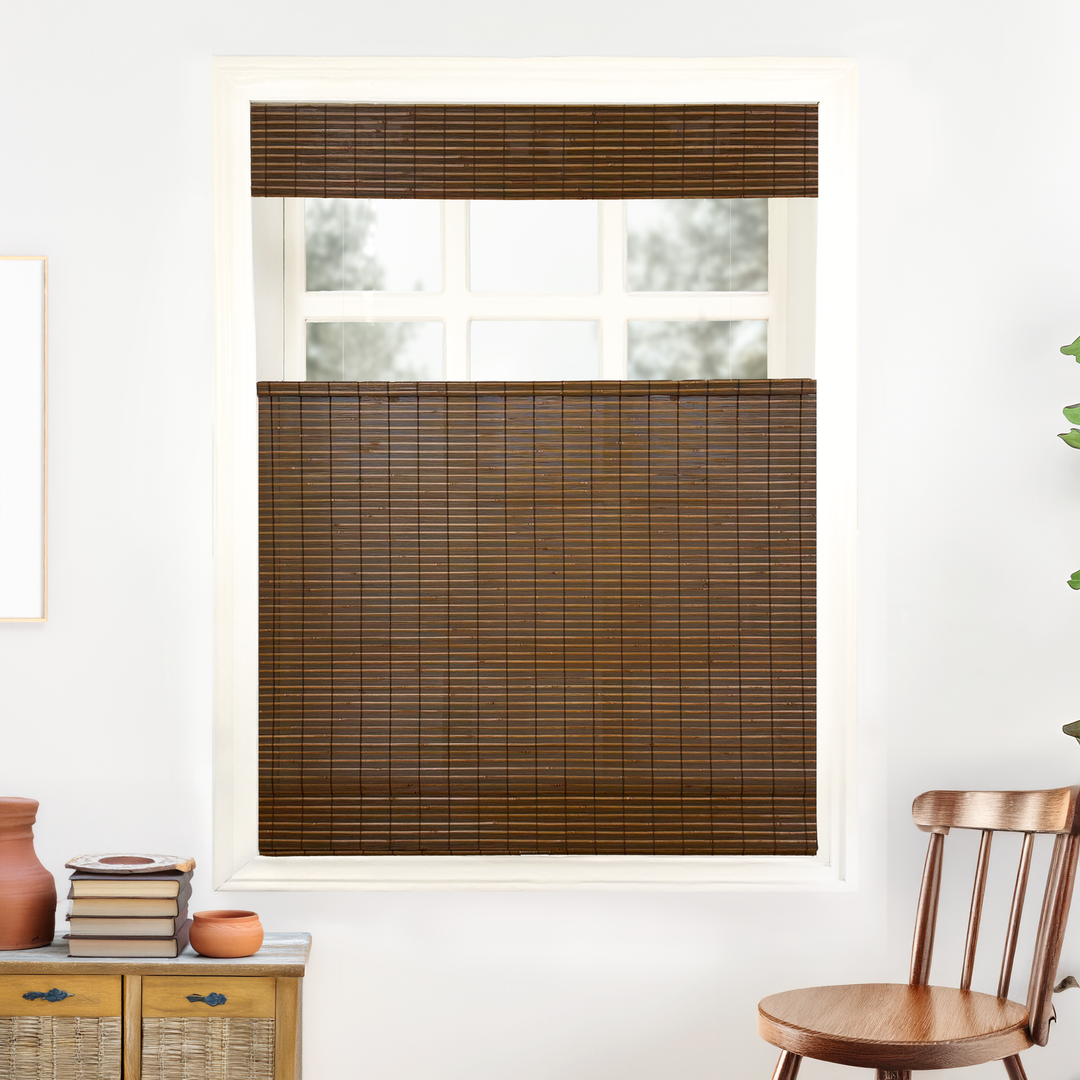 Nomi No-Drill Woven Bamboo Blinds & Shades Top Down Bottom Up | Coffee