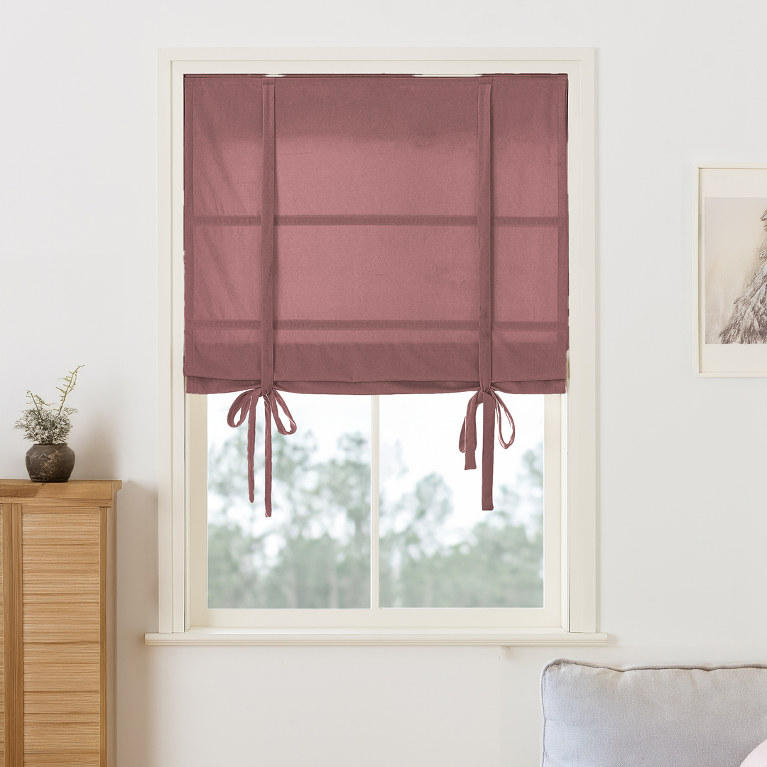 Maillard Velvet Roman Shades & Blinds | Tie