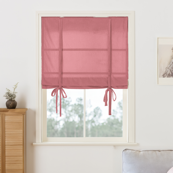 Maillard Velvet Roman Shades & Blinds | Tie