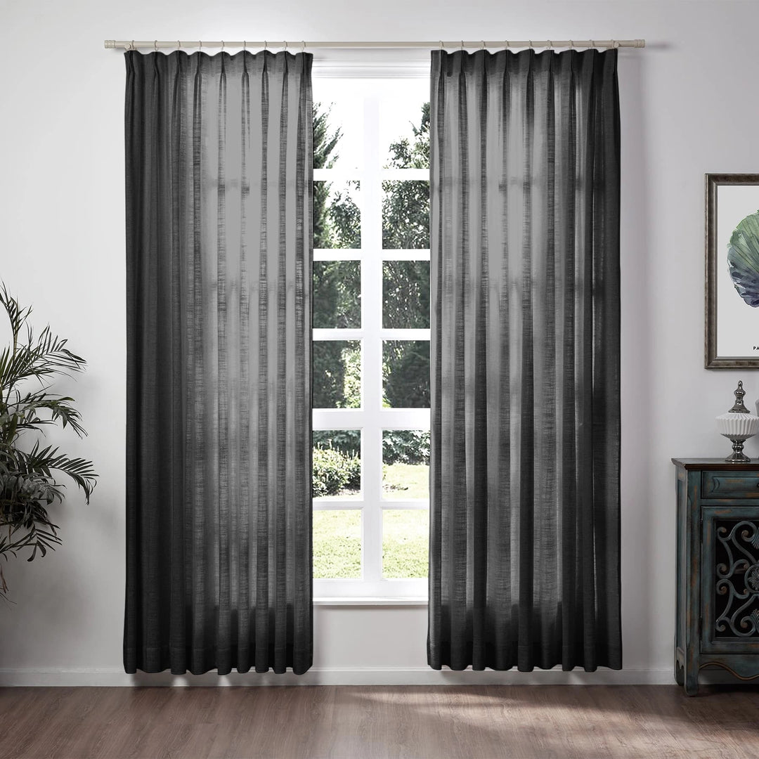 Neutraloak Lily Linen Curtains & Drapes Pleated