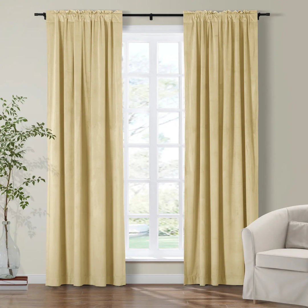 Maillard Velvet Curtains & Drapes Soft Top