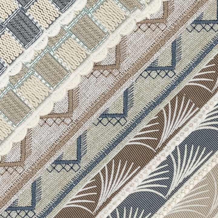 Custom Roman Shade & Blinds with Trim Border