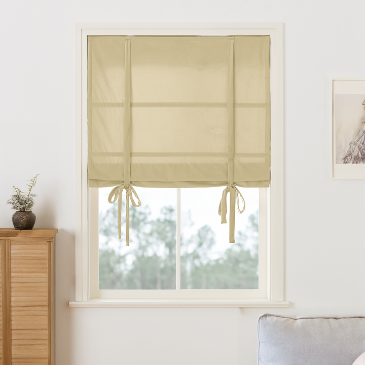 Maillard Velvet Roman Shades & Blinds | Tie