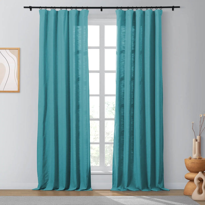 Bella Cotton Blend Curtains & Drapes Pleated