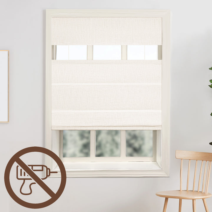 Custom Top Down Bottom Up Roman Shade with No-Drill Installation