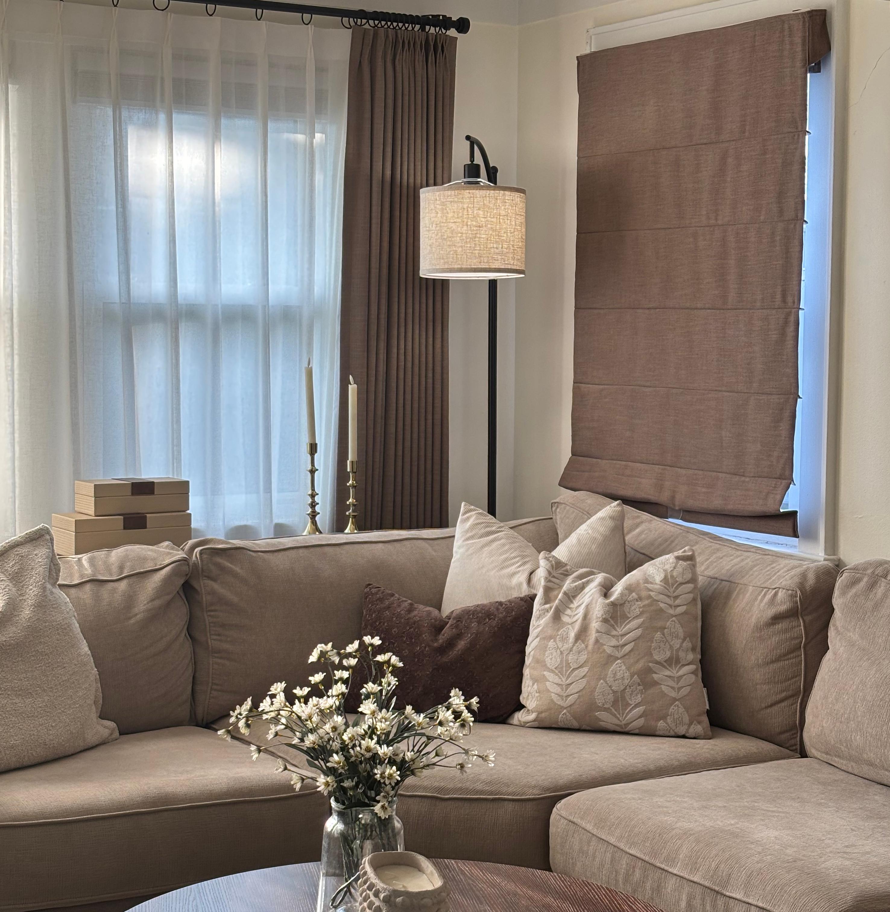 Lily Linen Roman Shades & Blinds