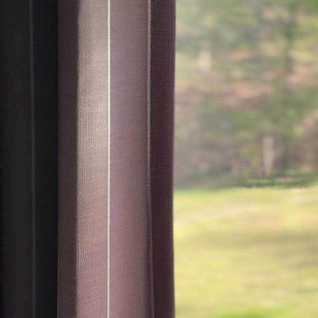 Vivienne Plaid Stripes Linen Curtains & Drapes Grommet