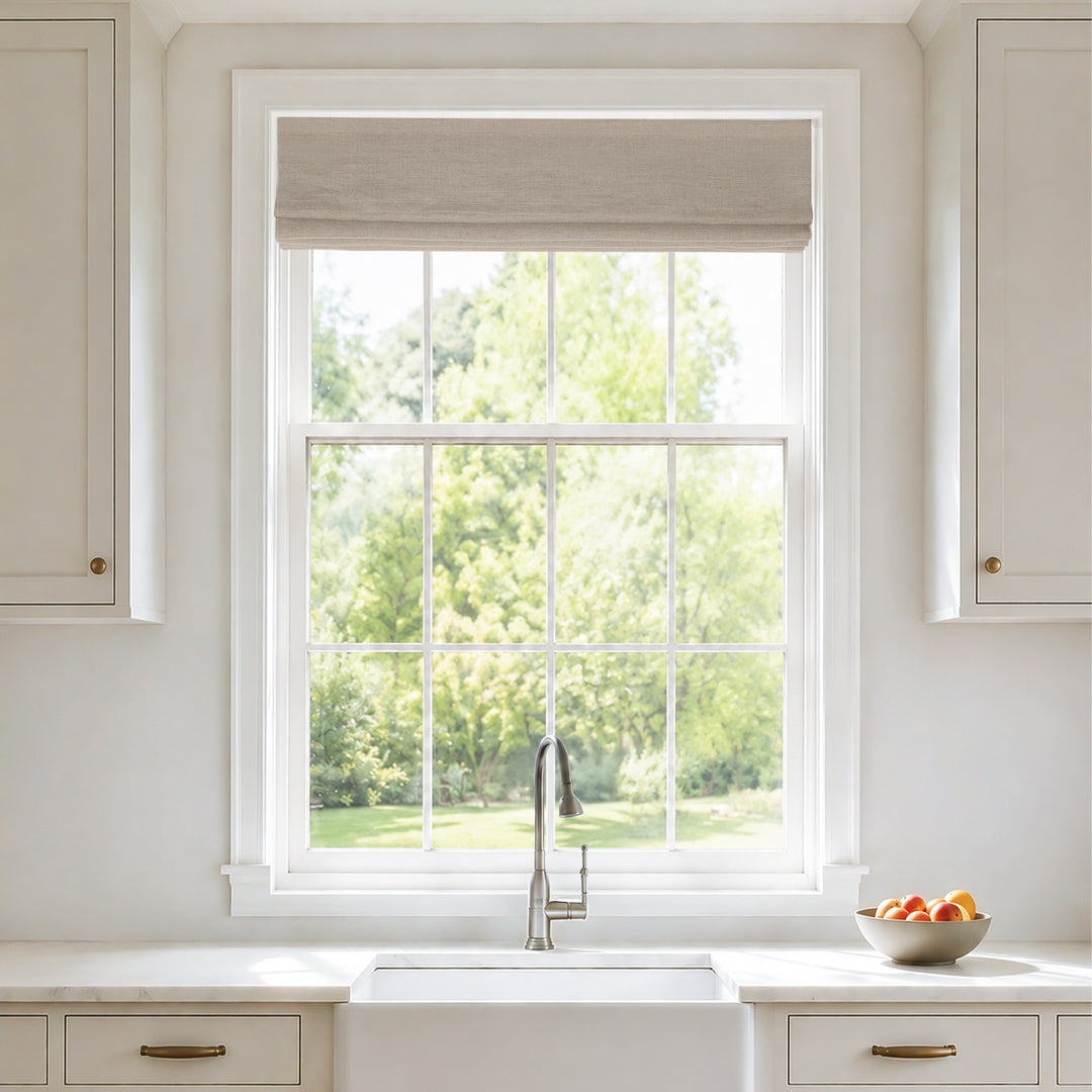 Meadow 100% European Linen Sheer Roman Shades & Blinds