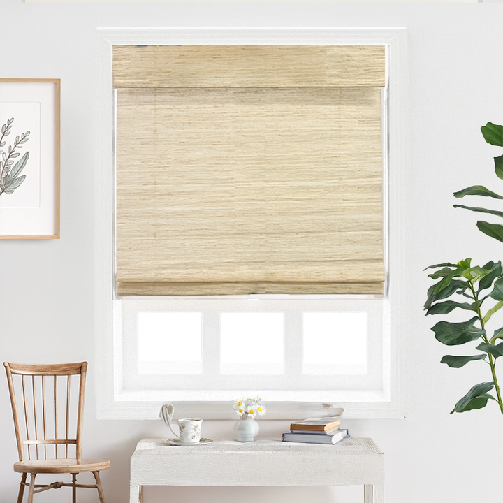 Ramie Woven Bamboo No-Drill Blinds & Shades | Cashew