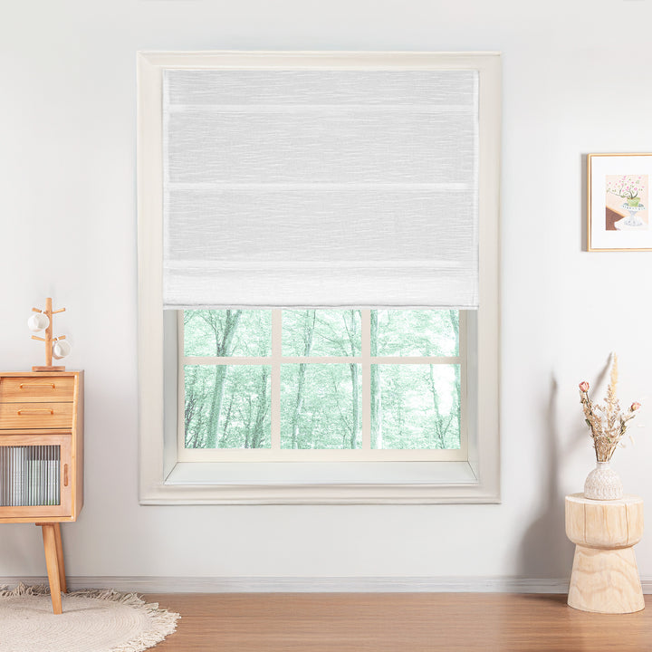Jenna Linen Roman Shades & Blinds | Plain Fold