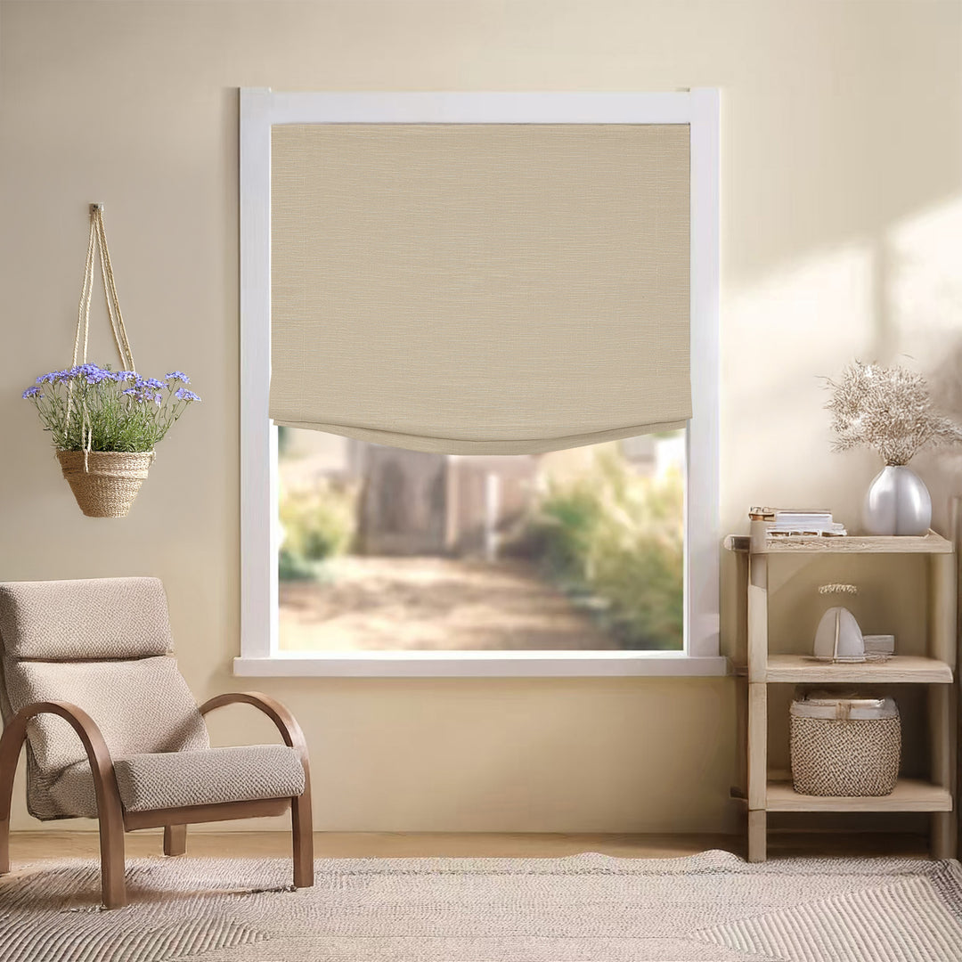 Jenna Linen Roman Shades & Blinds | Relaxed