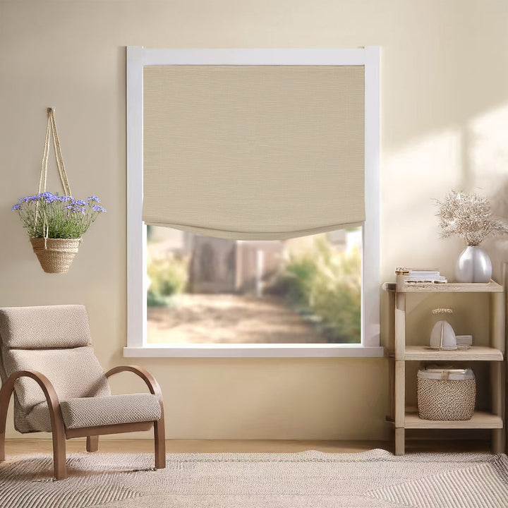Jenna Linen Roman Shades & Blinds | Relaxed
