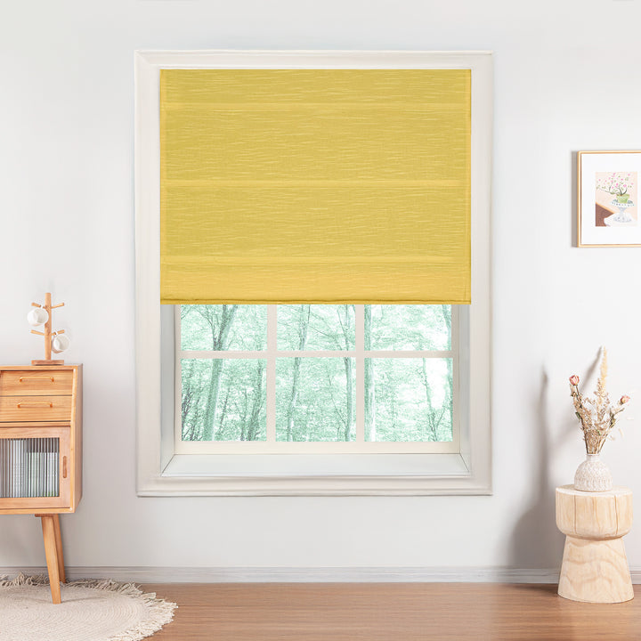 Jenna Linen Roman Shades & Blinds | Plain Fold