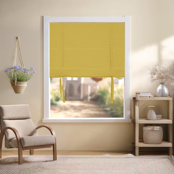Jenna Linen Roman Shades & Blinds | Tie