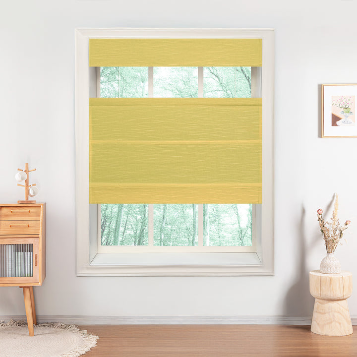 Jenna Linen No-Drill Roman Shades & Blinds | Top Down Bottom Up