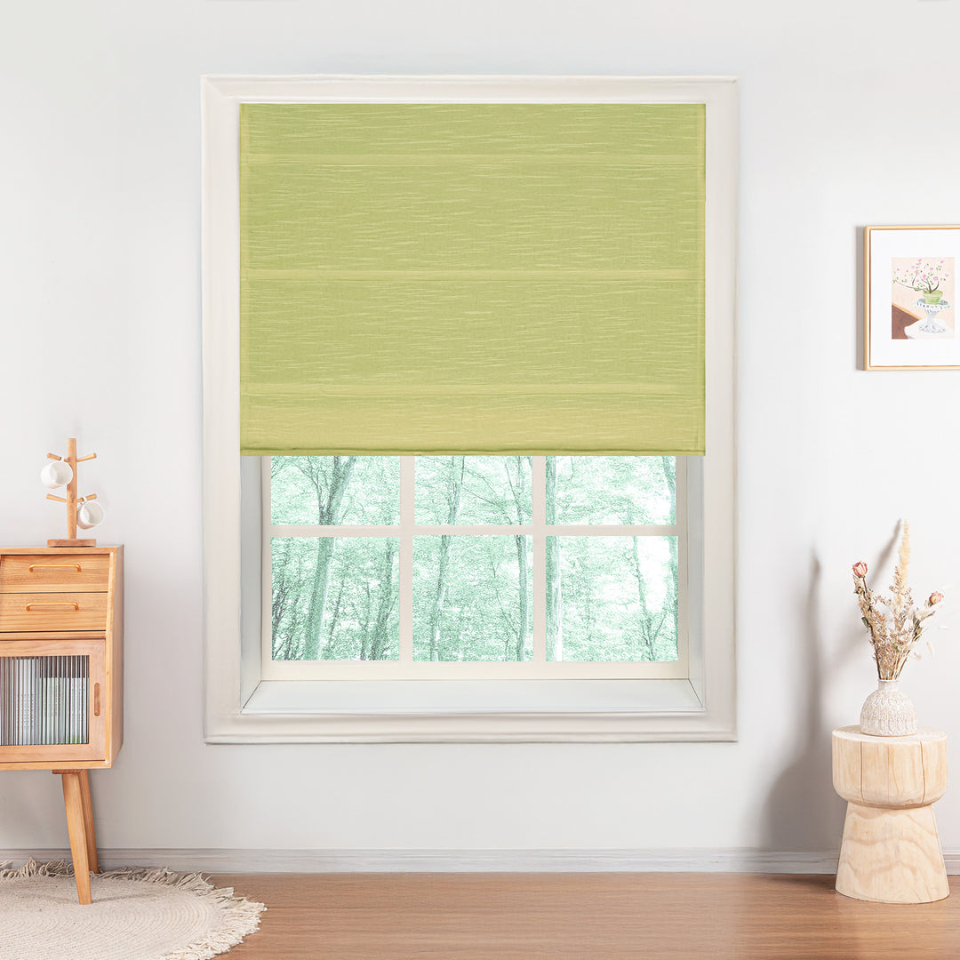 Jenna Linen Roman Shades & Blinds | Plain Fold