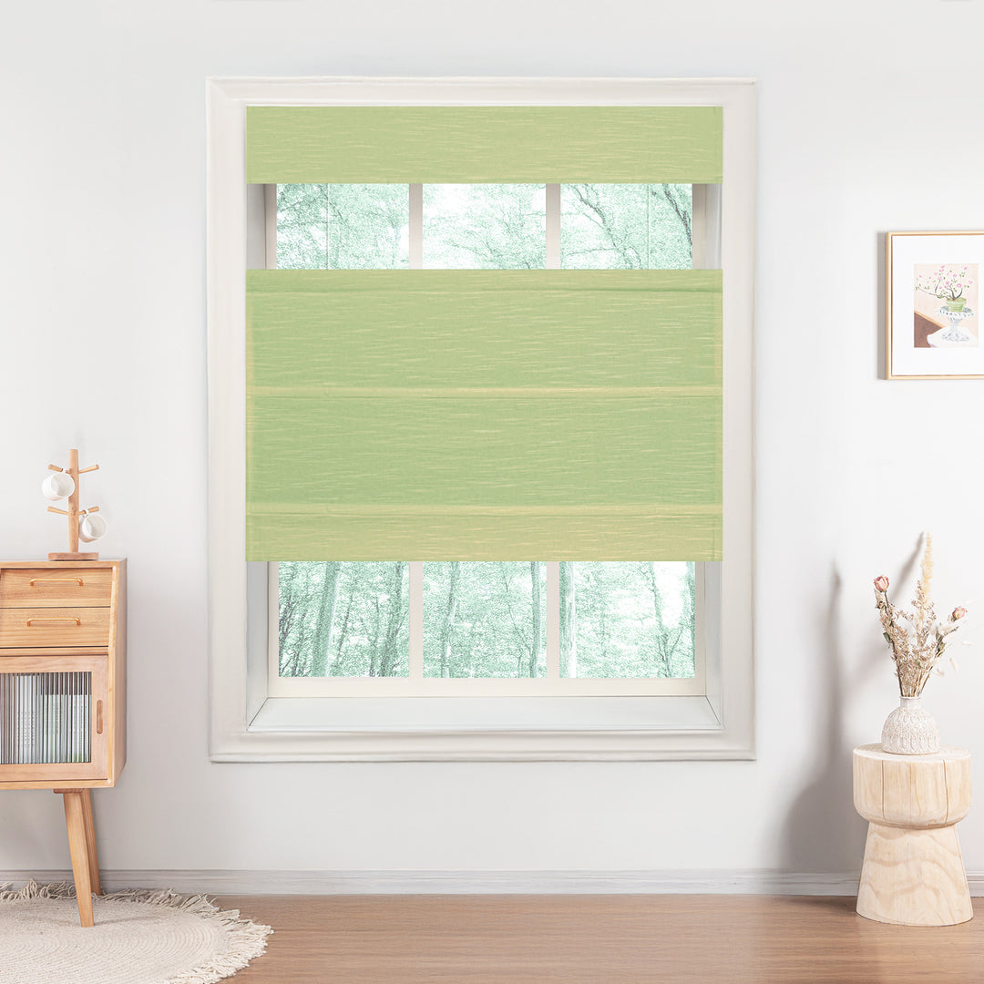 Jenna Linen No-Drill Roman Shades & Blinds | Top Down Bottom Up