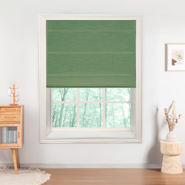 Jenna Linen Roman Shades & Blinds | Plain Fold