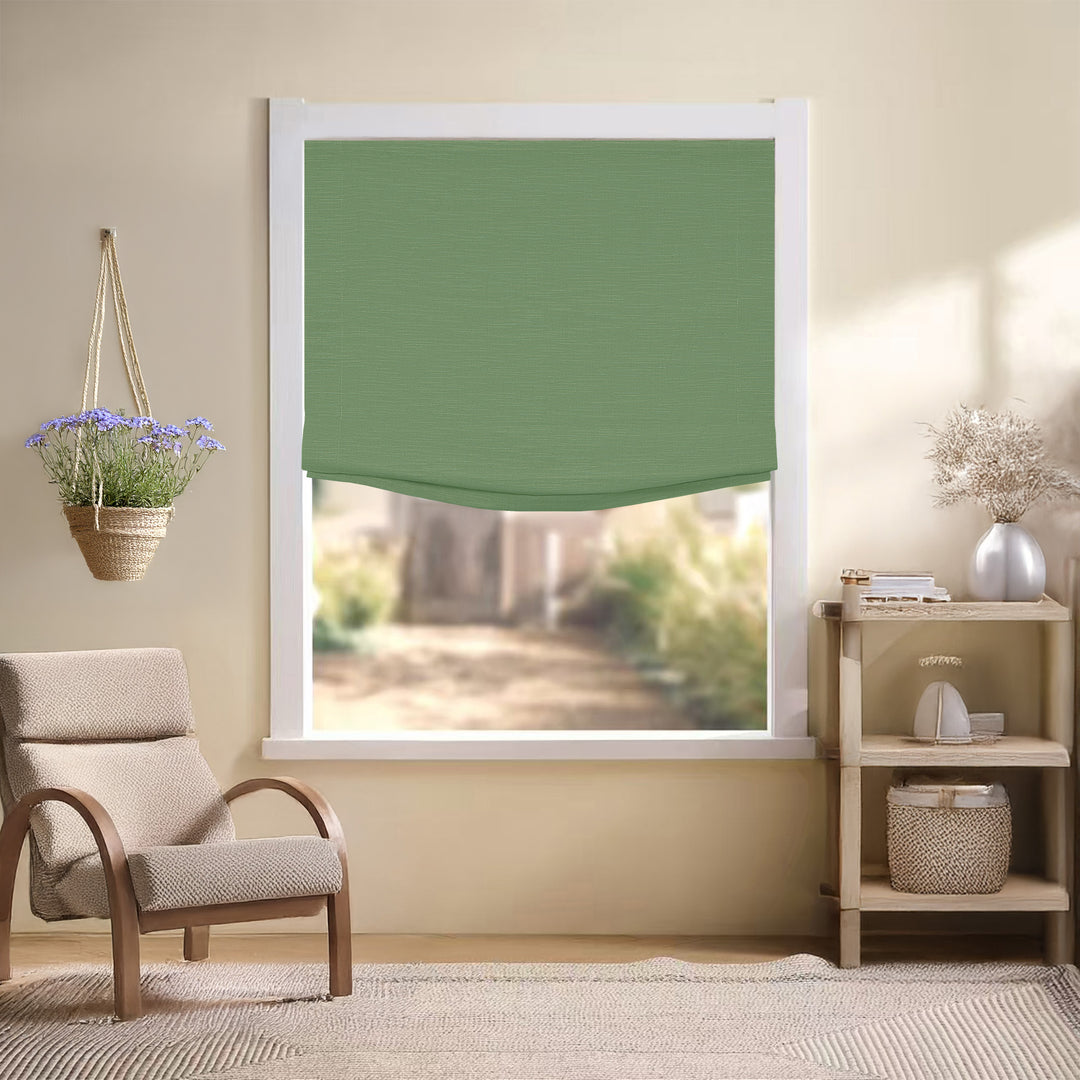 Jenna Linen Roman Shades & Blinds | Relaxed