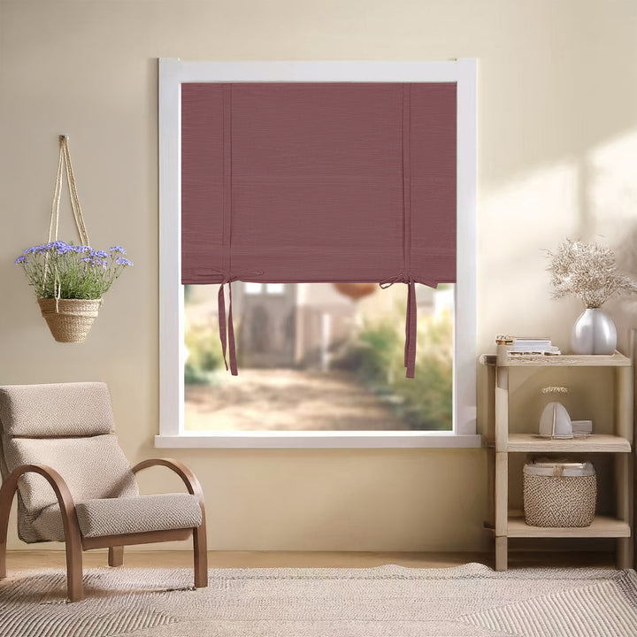 Jenna Linen Roman Shades & Blinds | Tie